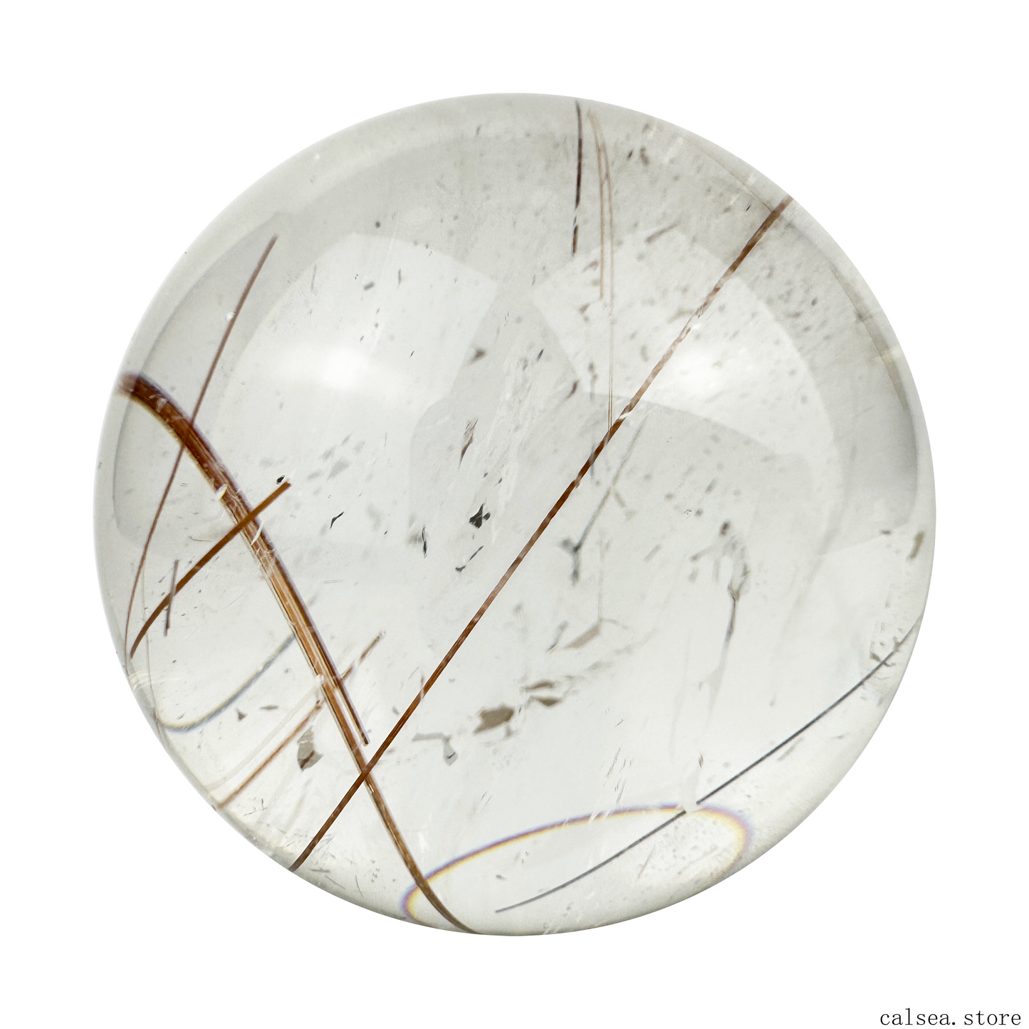 Copper Rutile Sphere Crystal Healing Hand Carved Rutilated/Hair Crystal Sphere Sphere/Ball