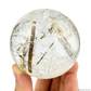 Green And Golden Mica Clearquartz Sphere Crystal Healing Hand Carved Sphere/Ball