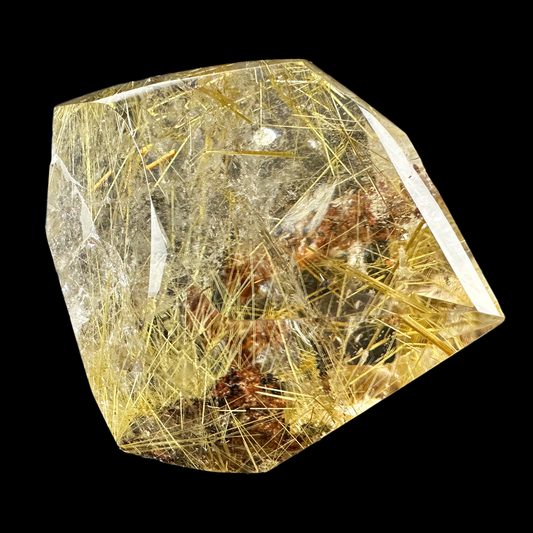 Titanium Quartz Golden Rutile FreeForm Quartz Rutilated Crystal Healing Hand Carved