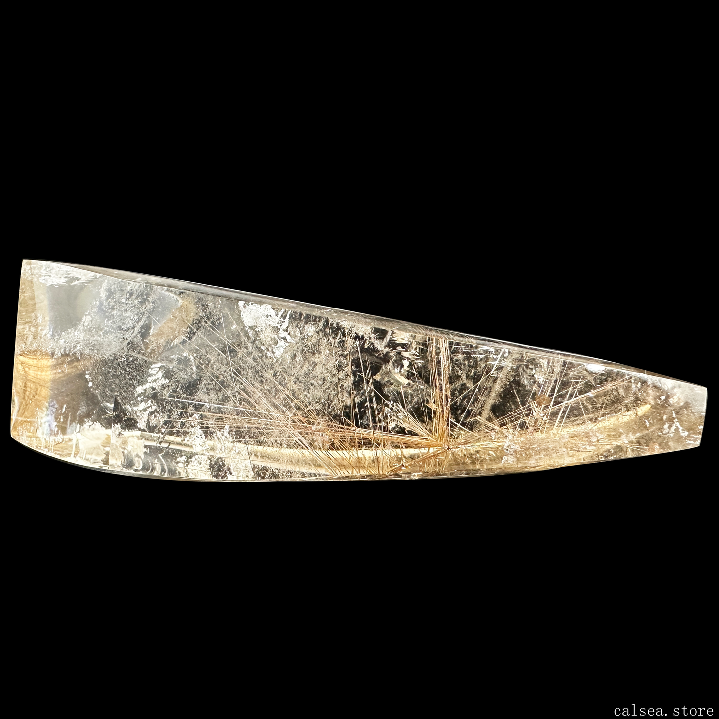 Golden Rutile FreeForm Quartz Rutilated Crystal Healing Hand Carved