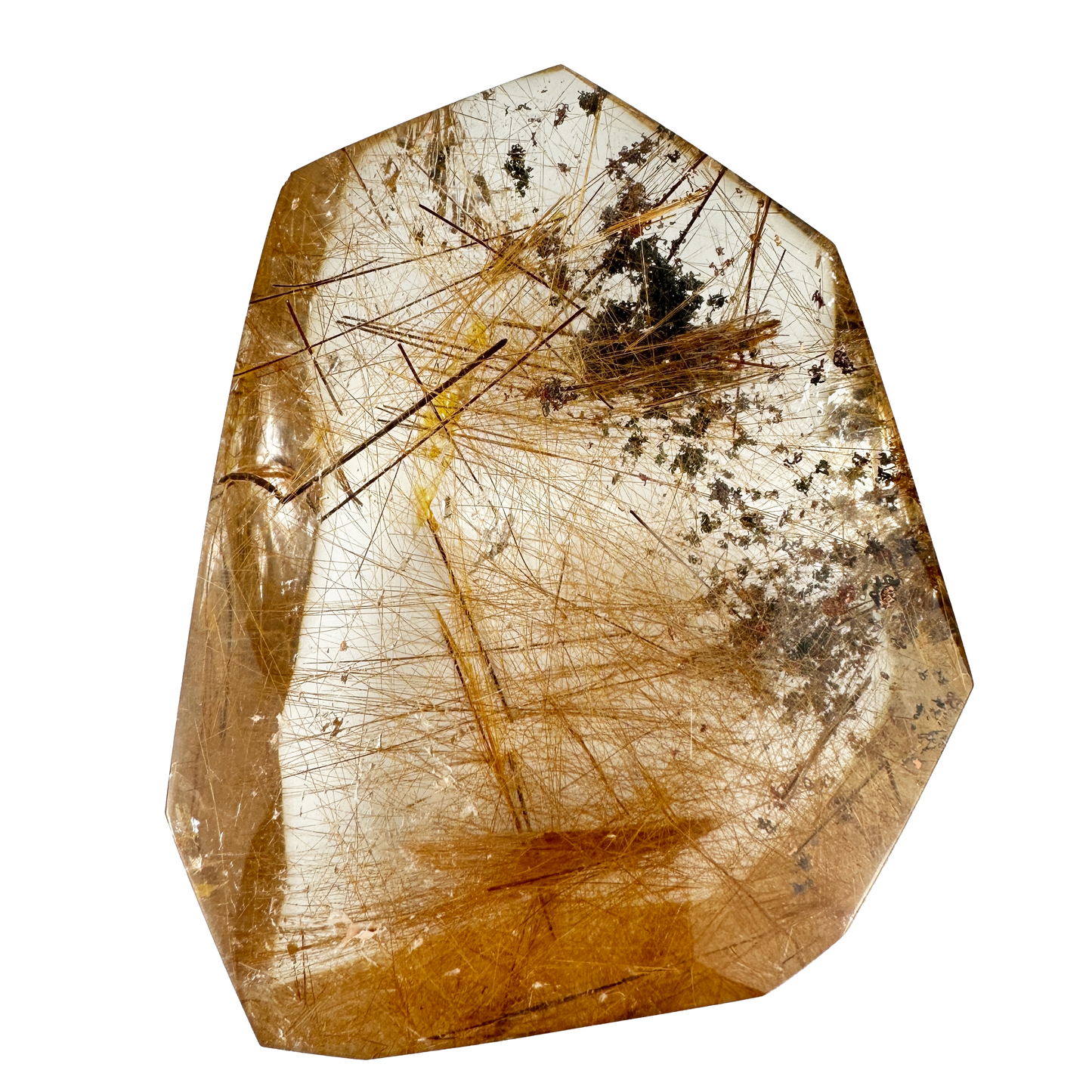 Golden Rutile With Gardenquartz FreeForm Quartz Rutilated Crystal Lodalite Quartz Healing Hand Carved