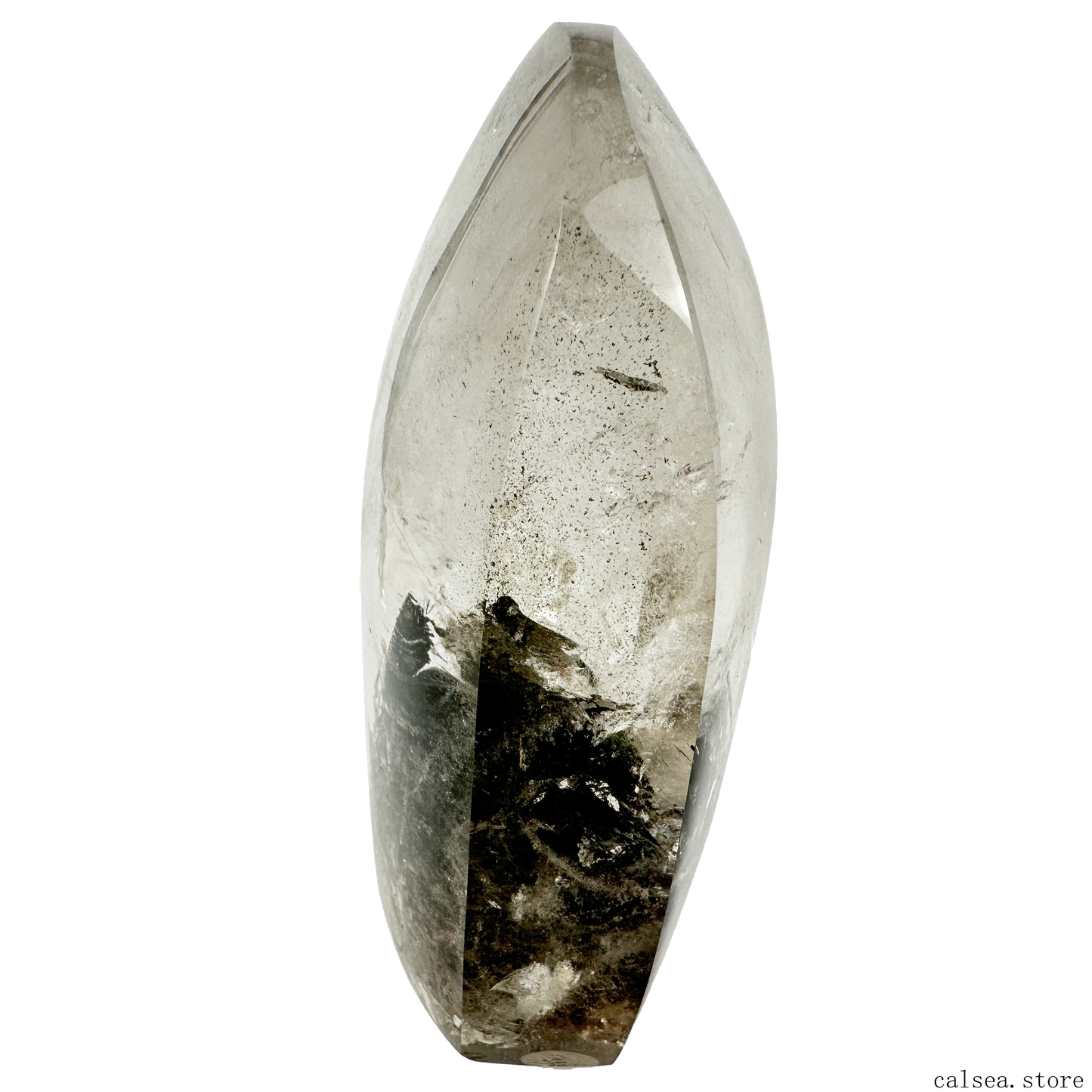 Gardenquartz FreeForm Lodalite Quartz Crystal Healing Hand Carved Crystal FreeForm