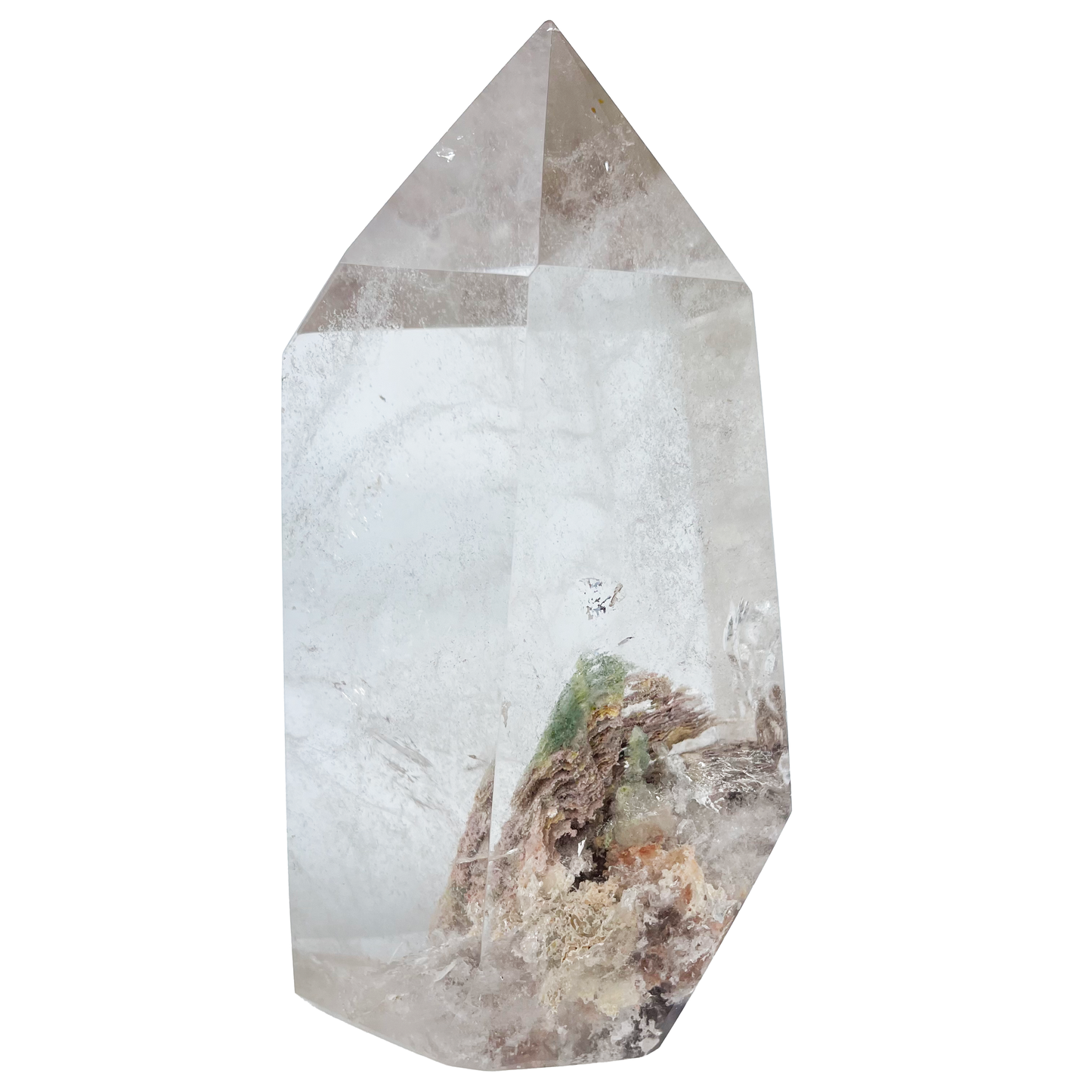 Mountain Gardenqaurtz Tower Crystal Phantom/Lodalite Quartz Healing Hand Carved Tower/Point