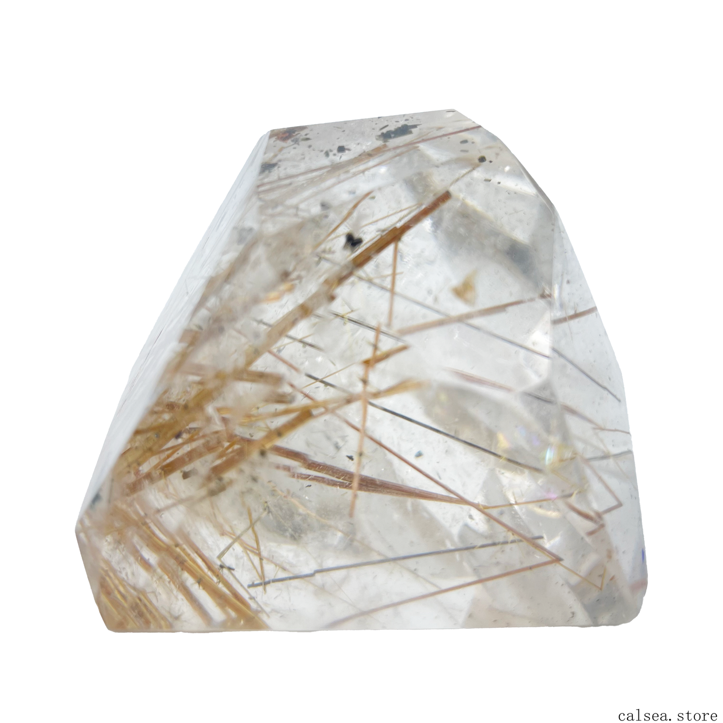 Copper Rutile Tower Rutilated/Hair Crystal Crystal Healing Hand Carved Tower/Point