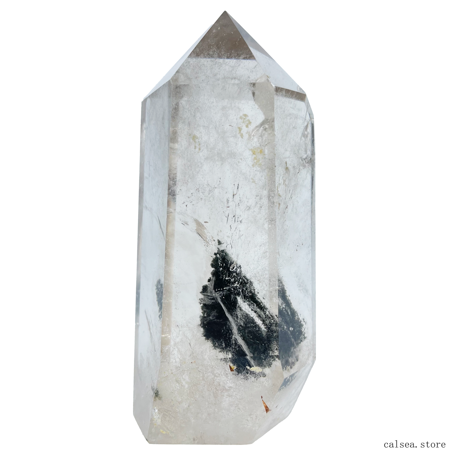 Green Gardenqaurtz Tower Crystal Lodalite Quartz Healing Hand Carved Tower/Point