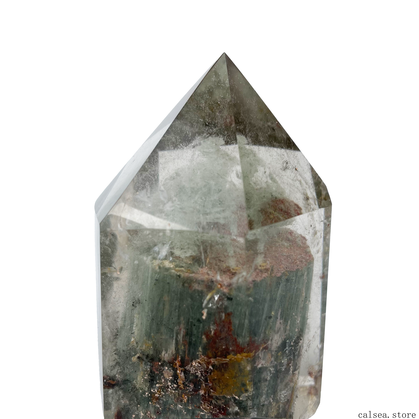 Mountain Gardenqaurtz Tower Crystal Phantom/Lodalite Quartz Healing Hand Carved Tower/Point