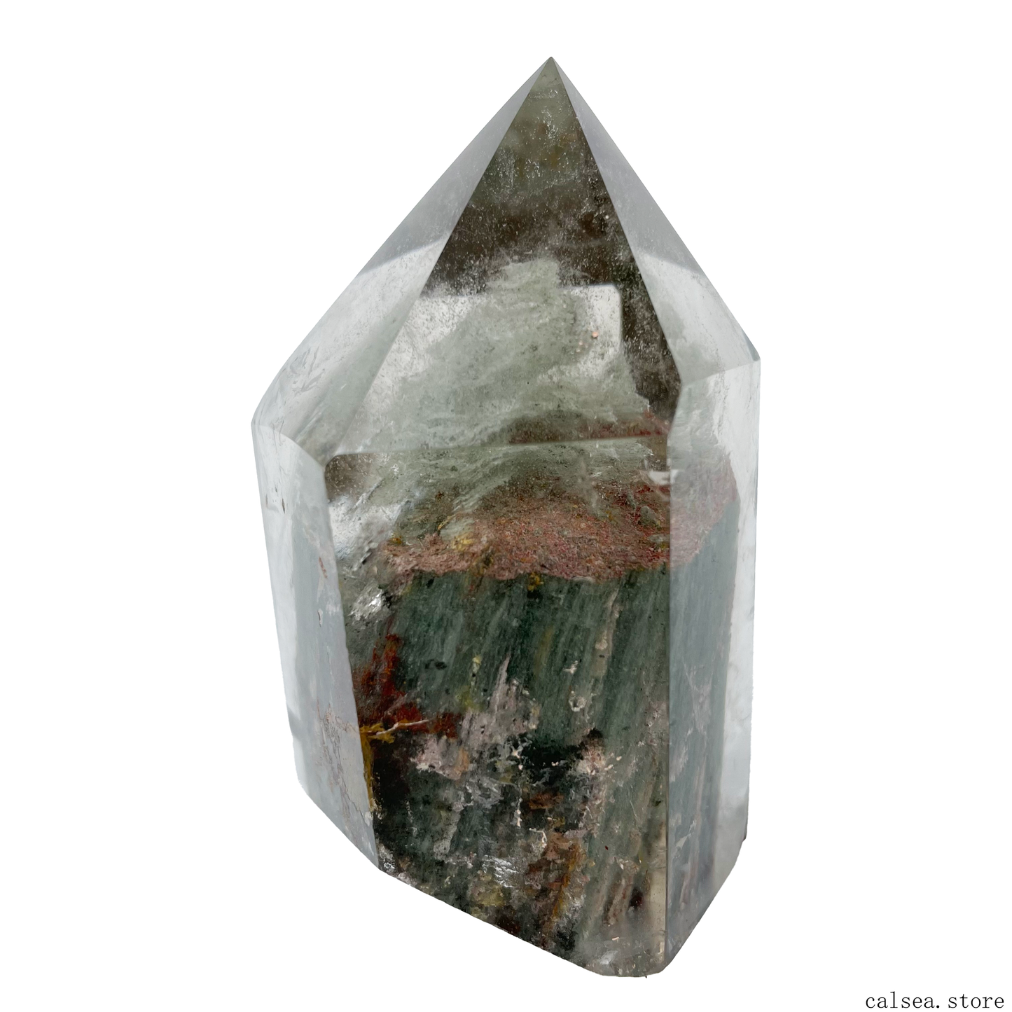 Mountain Gardenqaurtz Tower Crystal Phantom/Lodalite Quartz Healing Hand Carved Tower/Point