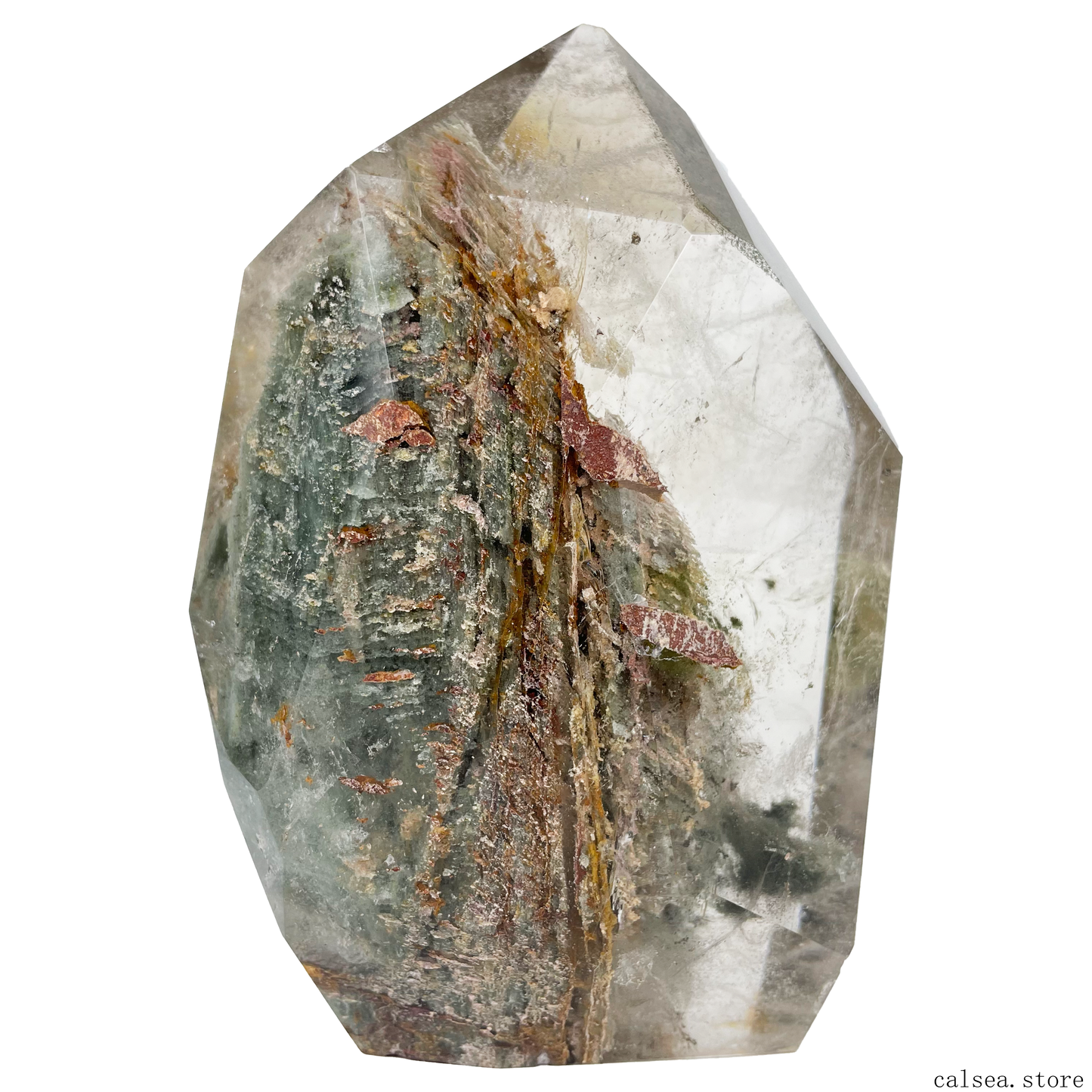 Mountain Gardenqaurtz Tower Crystal Phantom/Lodalite Quartz Healing Hand Carved Tower/Point