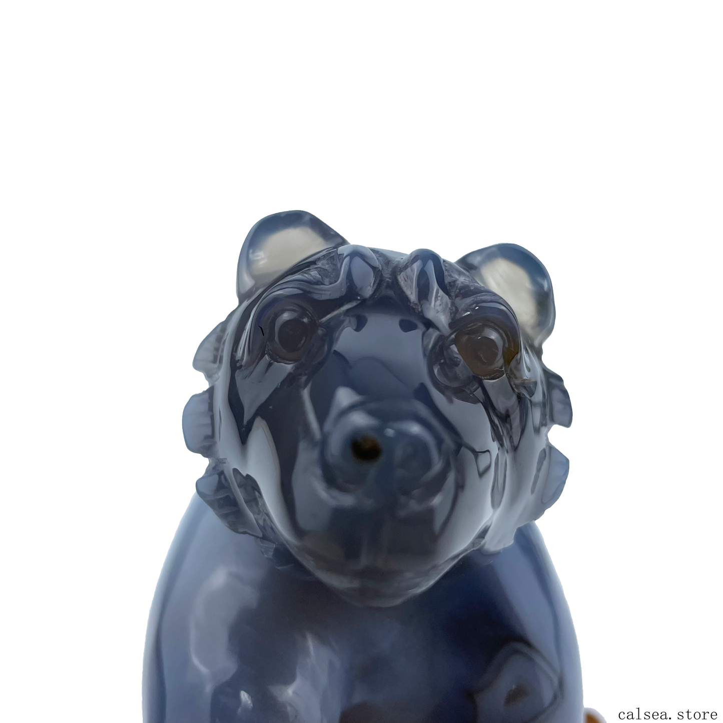 Druse Agate Bear Sculpture Crystal Healing Hand Carved