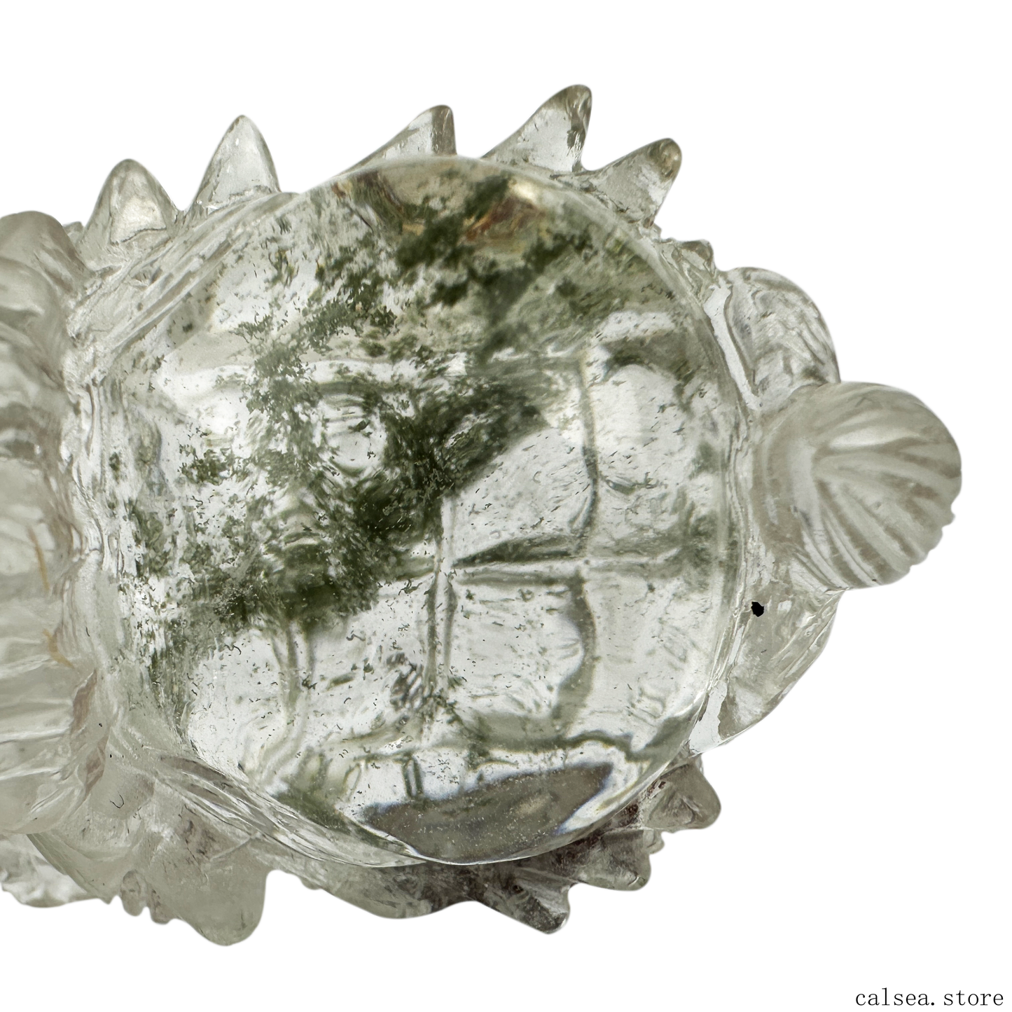 Green Gardenquartz Dragon Turtle Sculpture Crystal Healing Hand Carved