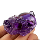 Dark Amethyst Dragon Turtle Sculpture Crystal Healing Hand Carved