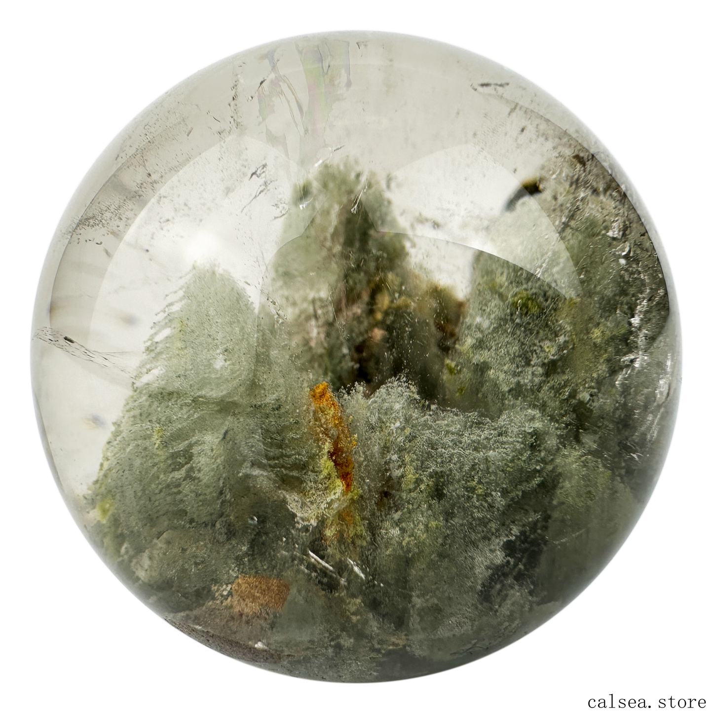 Awesome Three Green Mountain Gardenquartz Sphere Lodalite Quartz Crystal Healing Hand Carved Crystal Sphere/Ball