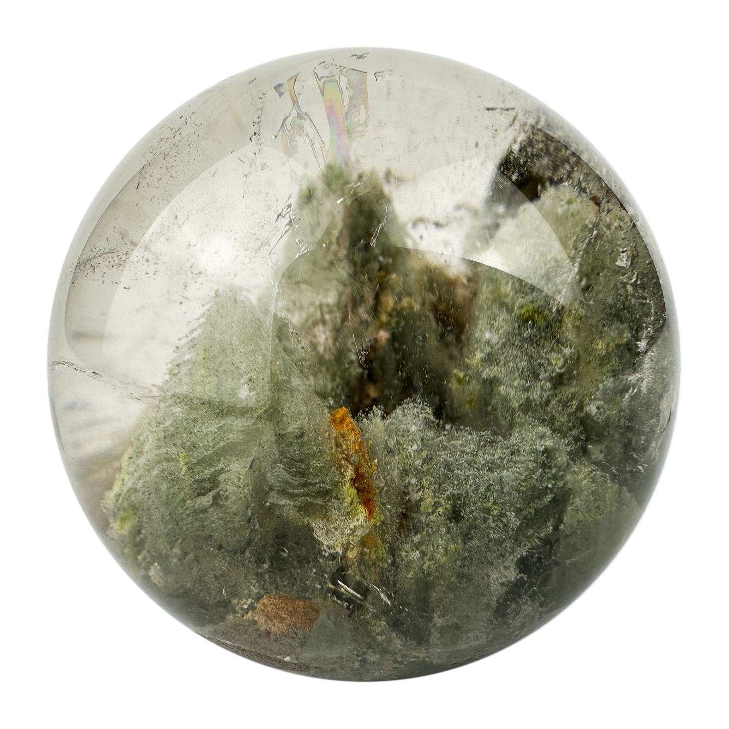 Awesome Three Green Mountain Gardenquartz Sphere Lodalite Quartz Crystal Healing Hand Carved Crystal Sphere/Ball