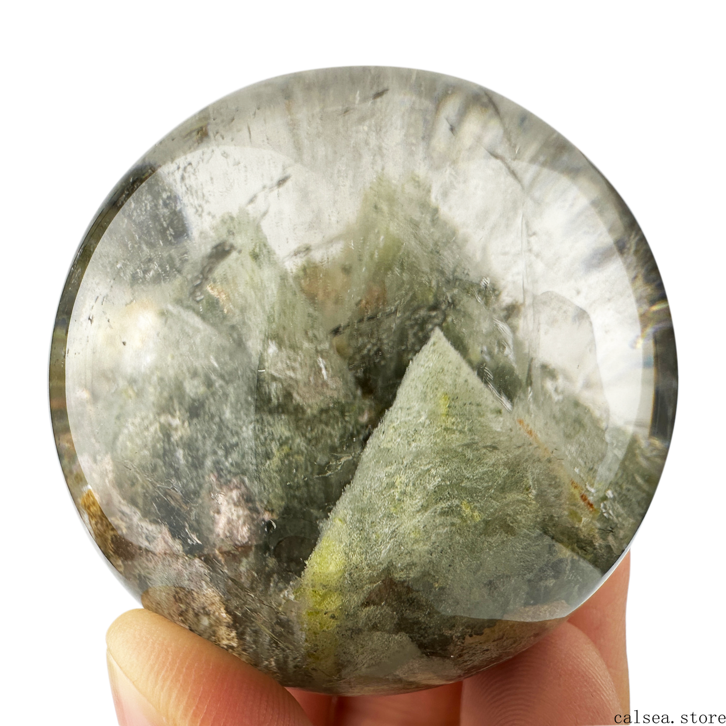 Awesome Three Green Mountain Gardenquartz Sphere Lodalite Quartz Crystal Healing Hand Carved Crystal Sphere/Ball