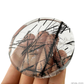 Black Rutile FreeForm/Circle Black Rutilated Quartz Crystal Healing Hand Carved Crystal Ornaments