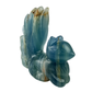 Blue Onyx Nine Tail Fox Gemstone Crystal Healing Hand Carved Crystal Sculpture