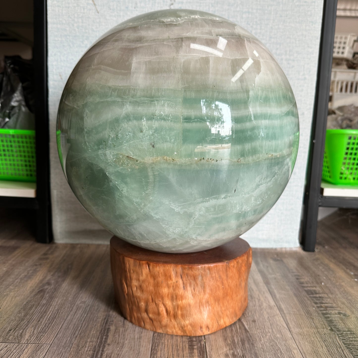 Huge Fluorite Sphere Crystal Healing Hand Carved Sphere/Ball