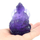 Dark Amethyst God Of Wealth Sculpture Crystal Healing Hand Carved