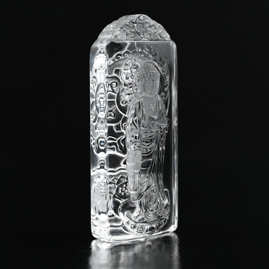 Clearquartz Gautama Buddha Sculpture Crystal Healing Hand Carved