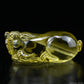 3.51'' Brazil Citrine Pixiu Sculpture Crystal Healing Hand Carved