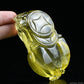 3.51'' Brazil Citrine Pixiu Sculpture Crystal Healing Hand Carved