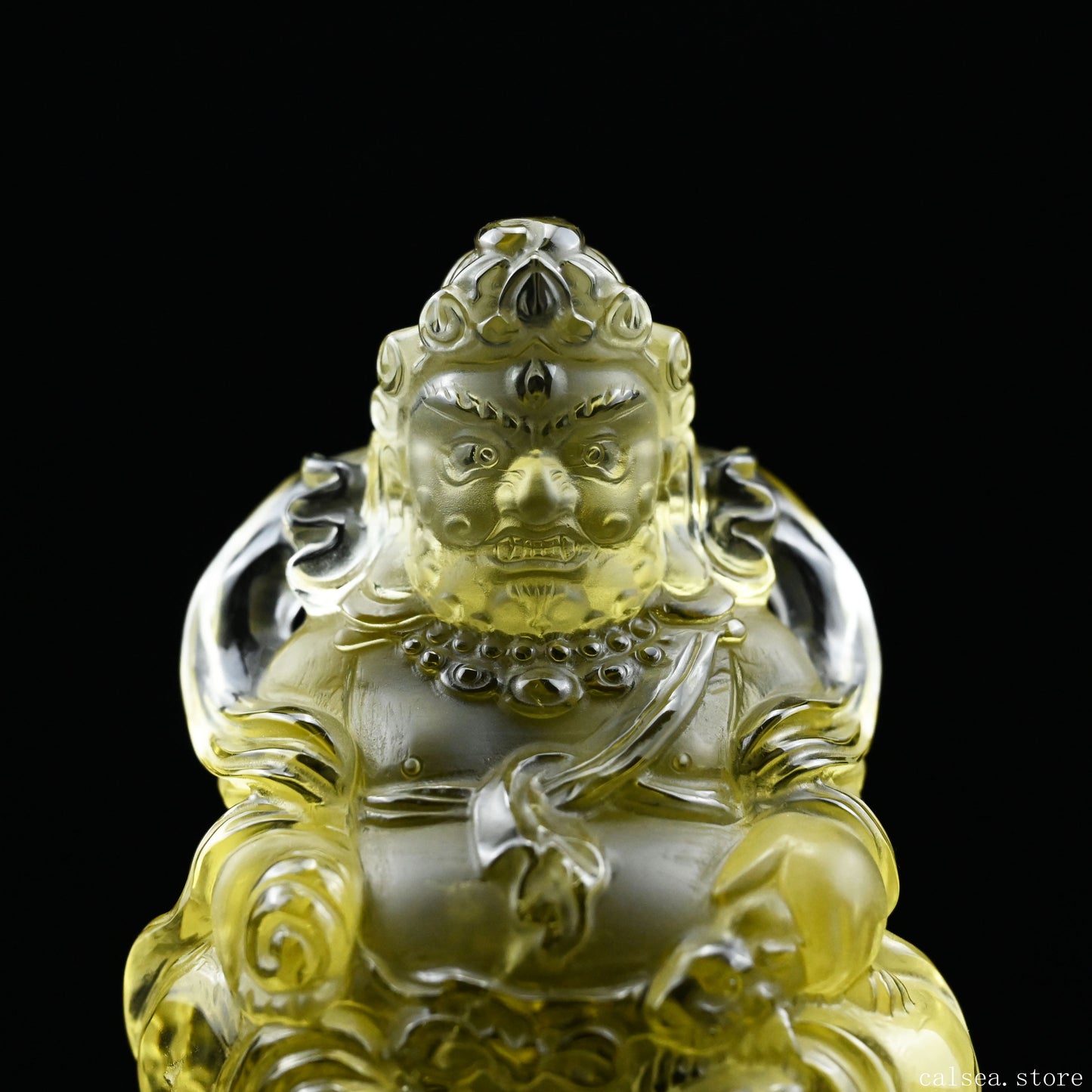 2.35''Brazil Citrine God Of Wealth Buddha Sculpture Crystal Healing Hand Carved Ornaments