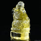 2.35''Brazil Citrine God Of Wealth Buddha Sculpture Crystal Healing Hand Carved Ornaments