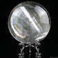 4.17'' Huge Rainbow Clearquartz Sphere Crystal Healing Hand Carved Sphere/Ball