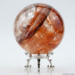 3.37'' Rainbow Dark Firequartz Sphere Crystal Healing Hand Carved Sphere/Ball