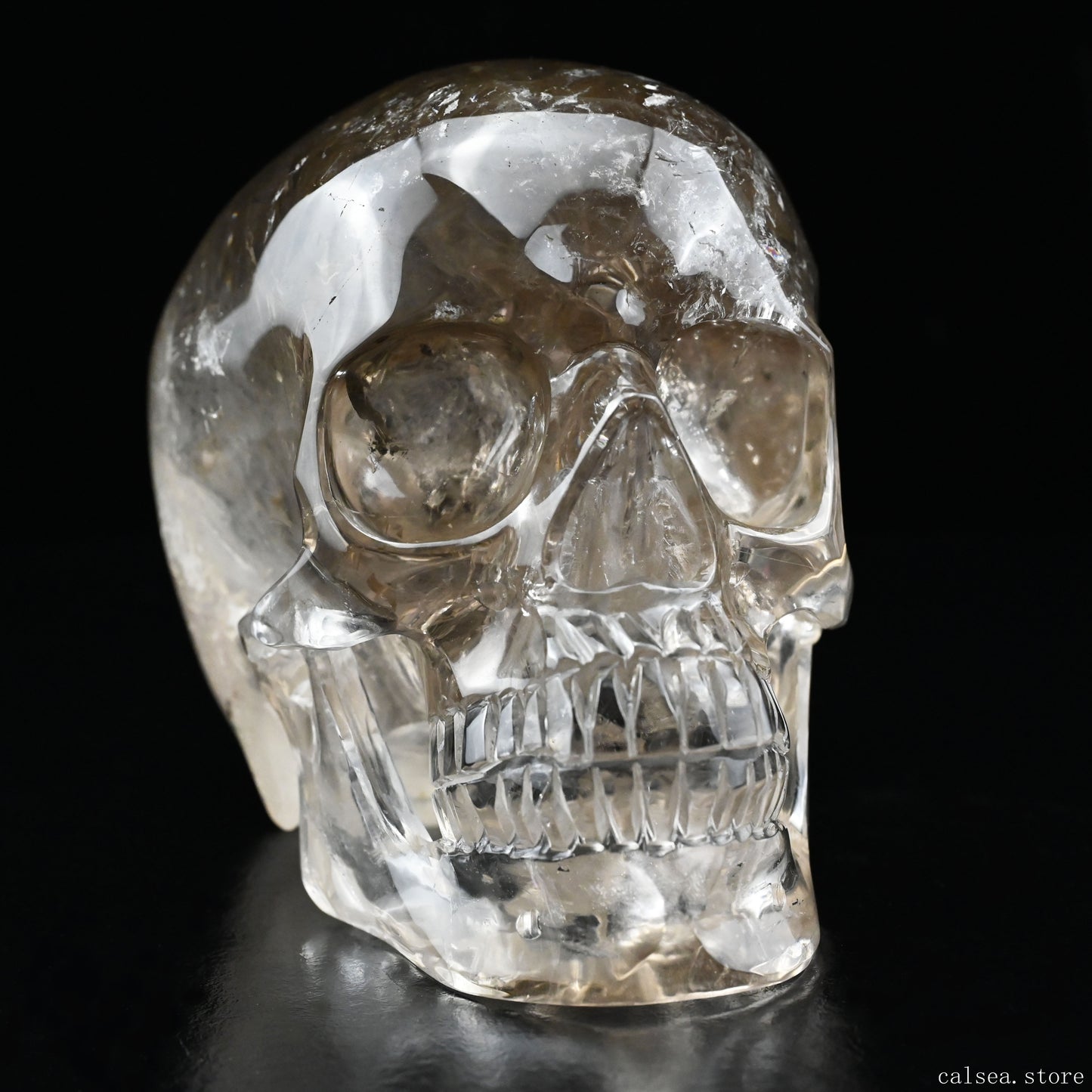 Smokeyquartz Hand Carved Crystal Skull Sculpture Crystal Healing Super Realistic