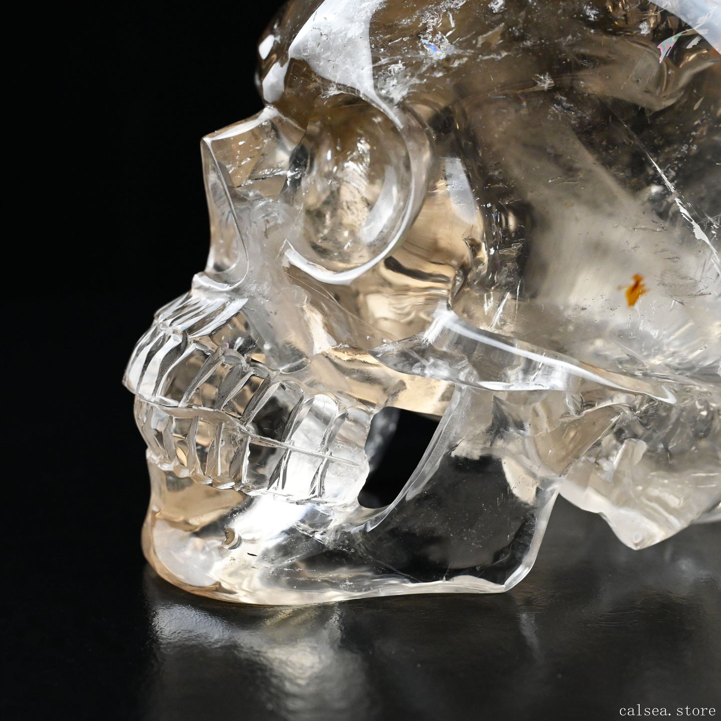 Smokeyquartz Hand Carved Crystal Skull Sculpture Crystal Healing Super Realistic