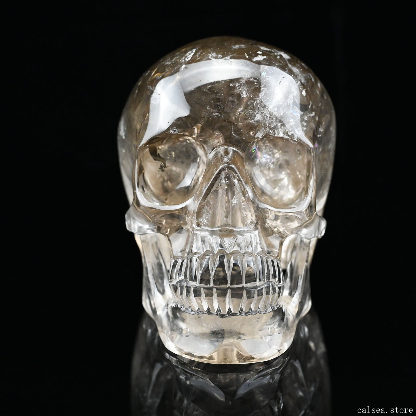 Smokeyquartz Hand Carved Crystal Skull Sculpture Crystal Healing Super Realistic