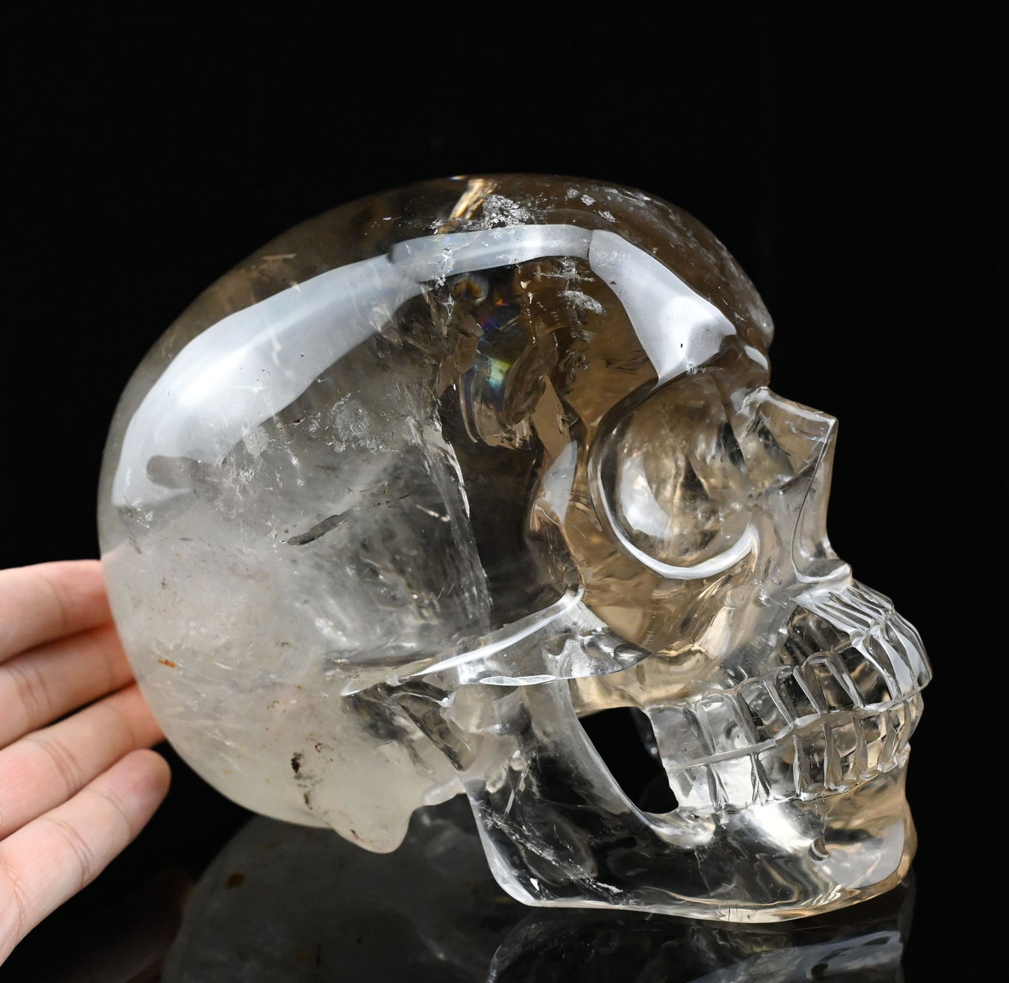 Smokeyquartz Hand Carved Crystal Skull Sculpture Crystal Healing Super Realistic