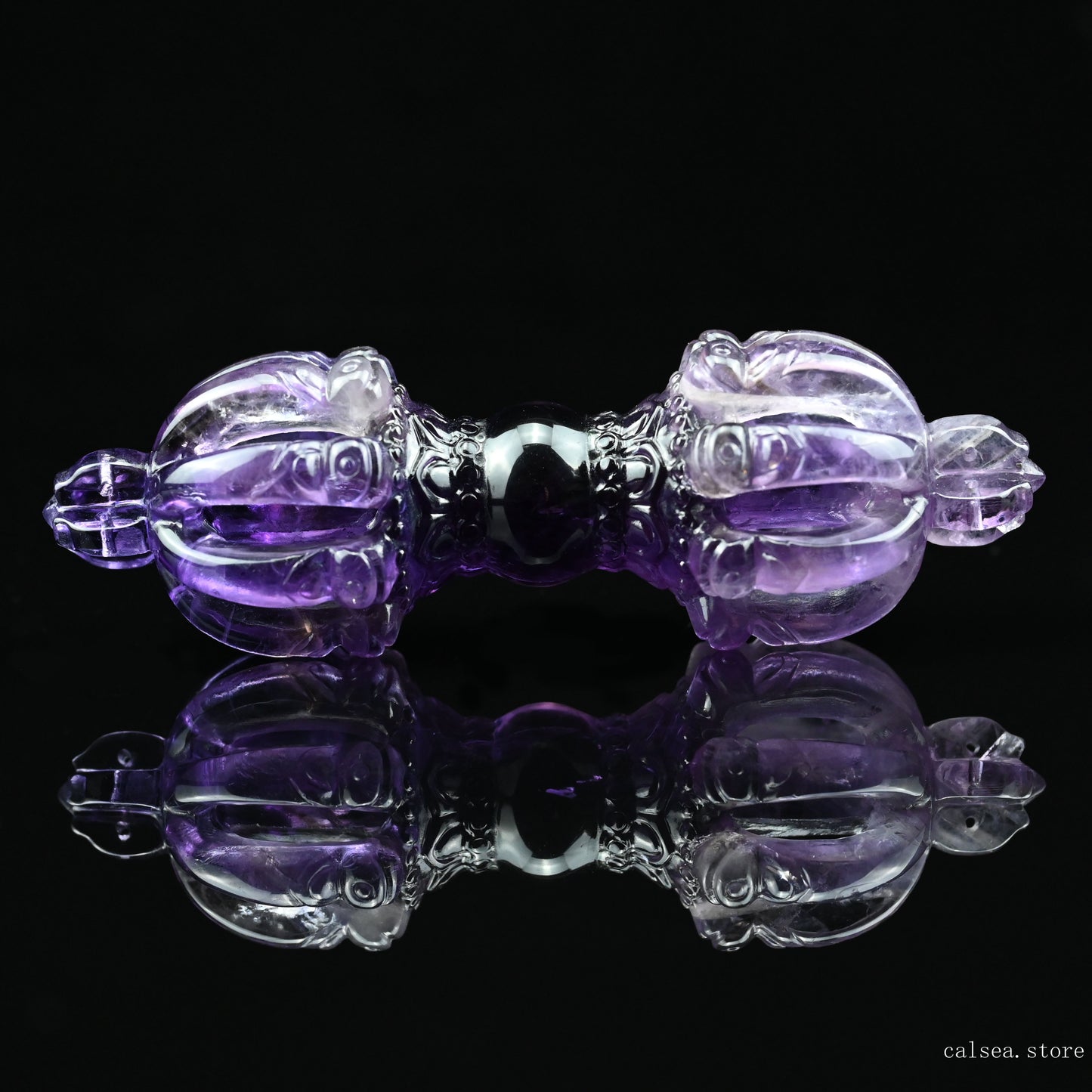 Awesome Amethyst Vajira Sculpture Artifact Crystal Healing Hand Carved