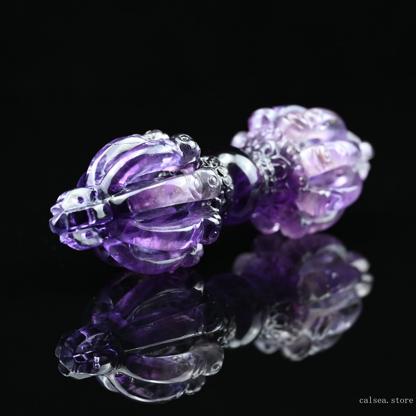 Awesome Amethyst Vajira Sculpture Artifact Crystal Healing Hand Carved