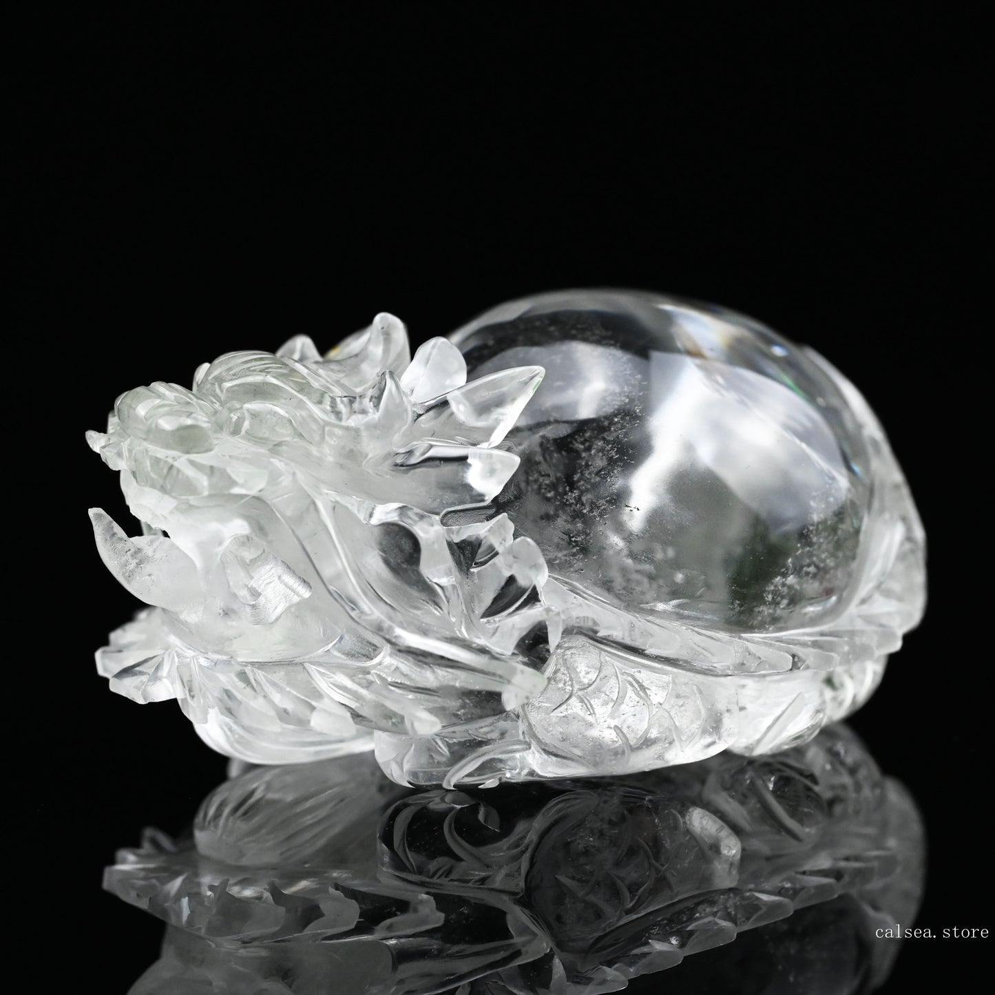 3.45" Gardenquartz Dragon Turtle Sculpture Crystal Healing Hand Carved