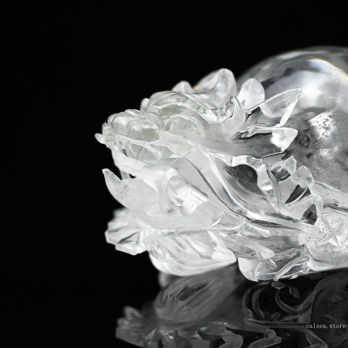 3.45" Gardenquartz Dragon Turtle Sculpture Crystal Healing Hand Carved