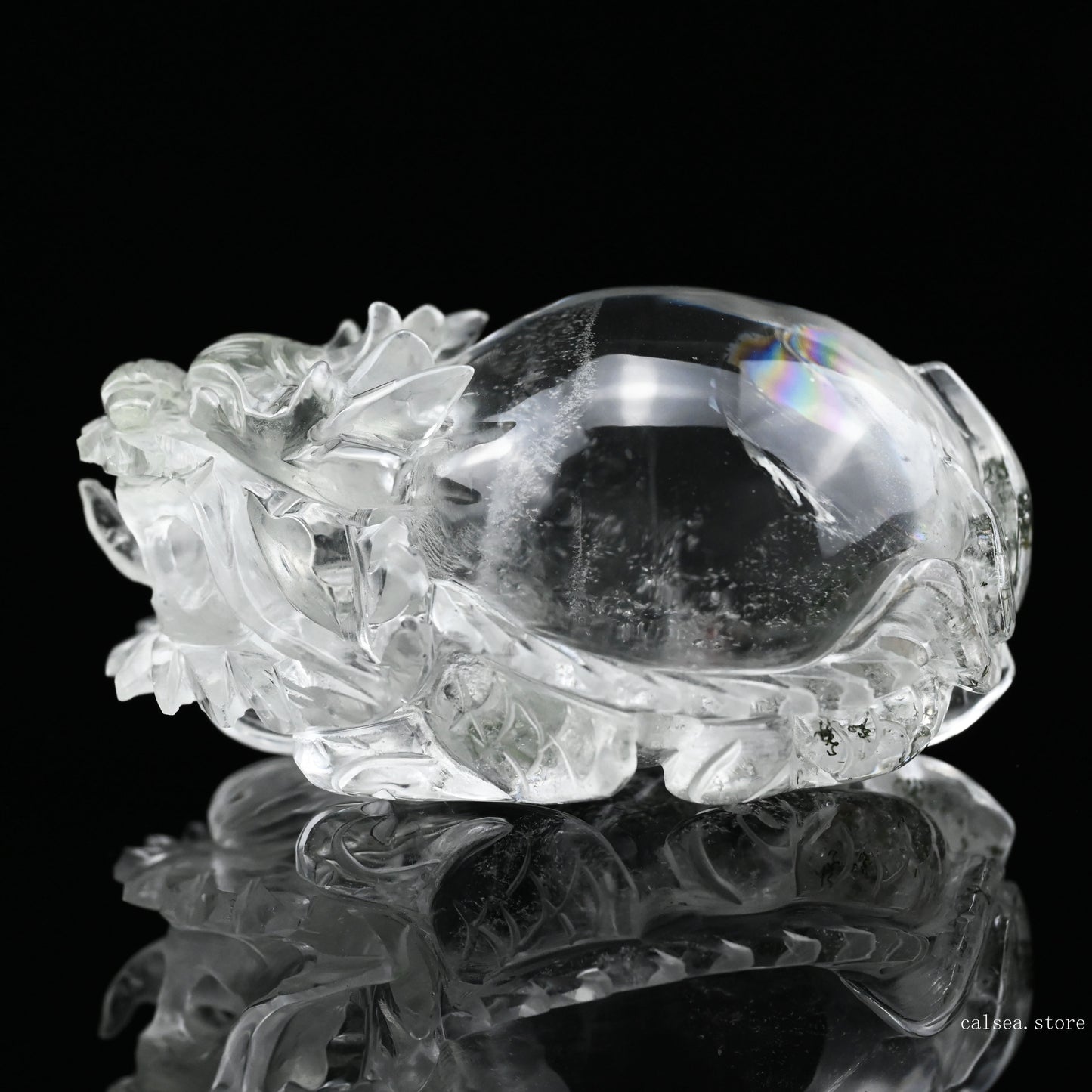 3.45" Gardenquartz Dragon Turtle Sculpture Crystal Healing Hand Carved