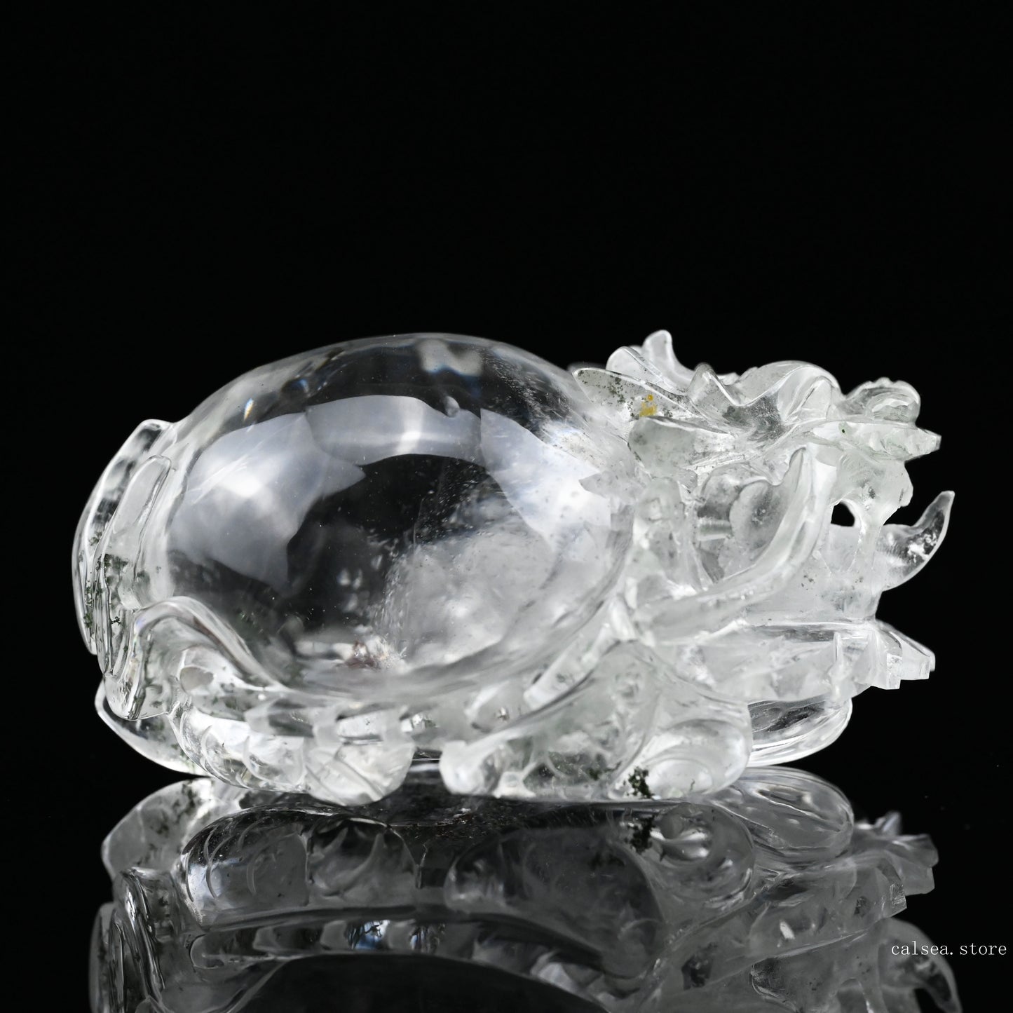 3.45" Gardenquartz Dragon Turtle Sculpture Crystal Healing Hand Carved