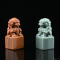 Jade Foo Dogs Sculpture Guardian Lion Carving Crystal Healing Hand Carved