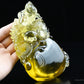 6.14'' Stunning Brazil Rutilated Citrine Dragon Sculpture Crystal Healing Hand Carved Super Realistic