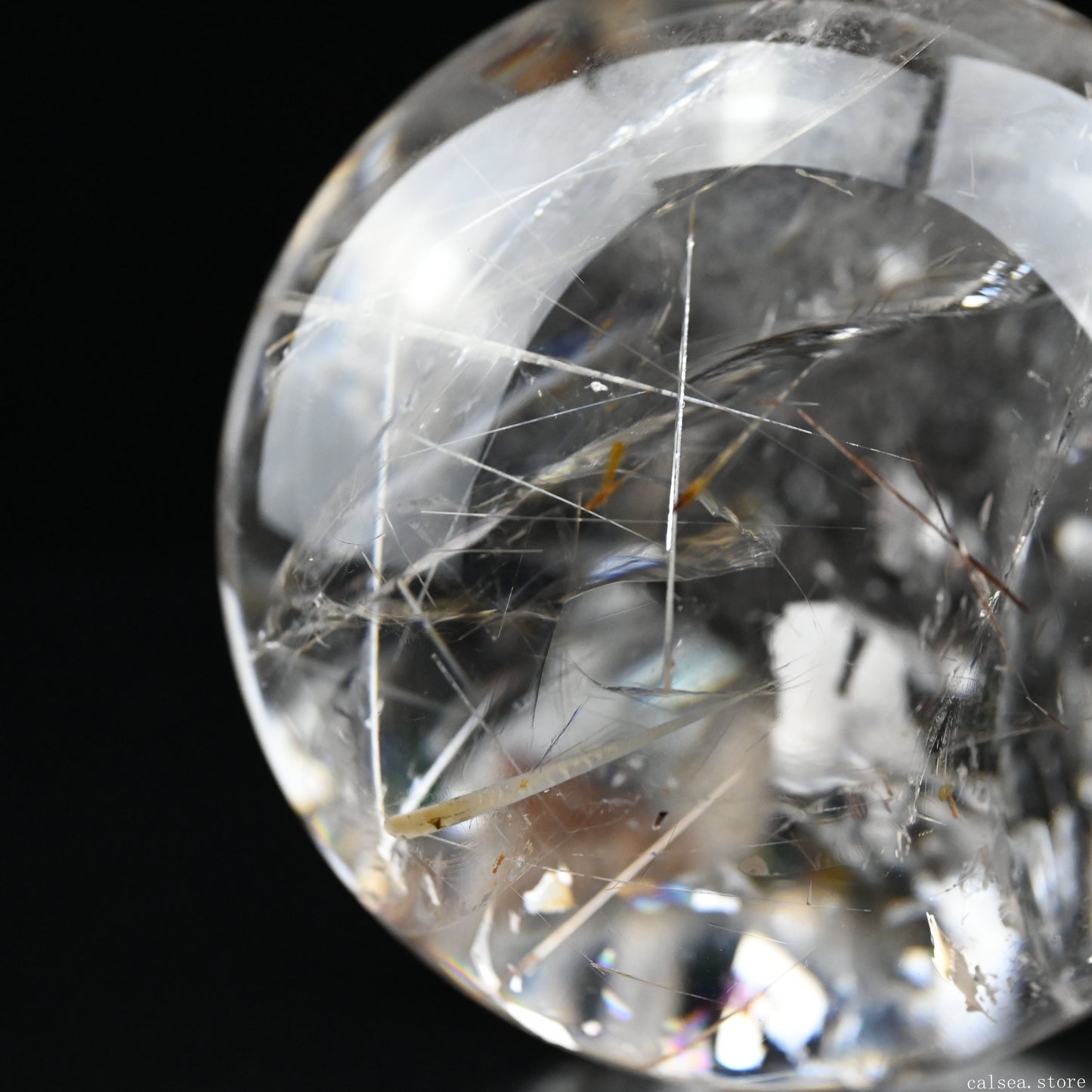 4.64'' Stunning Rainbow White Tourmaline Clearquartz Sphere Crystal Healing Hand Carved Sphere/Ball