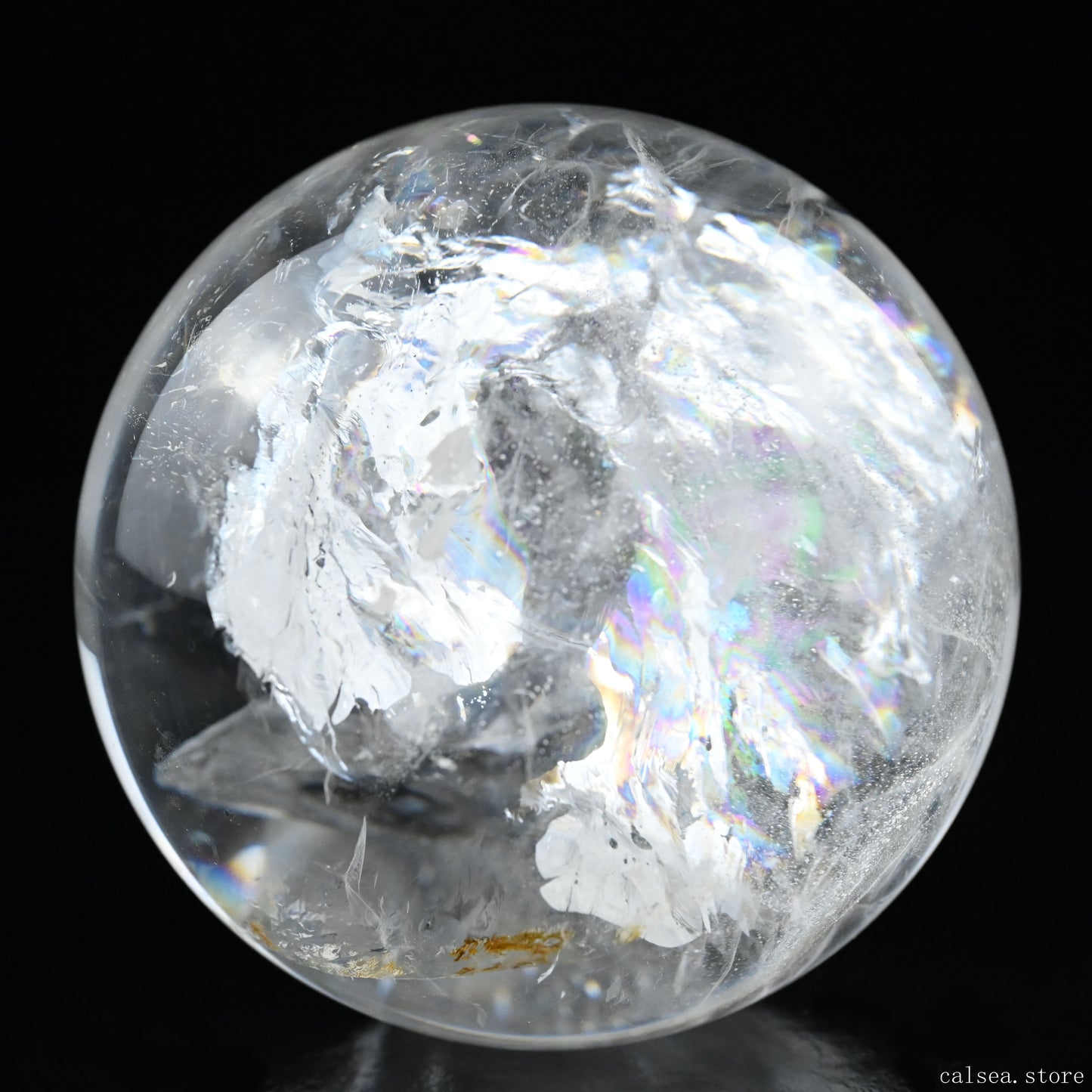 3.77''  Stunning Rainbow Clearquartz Sphere Crystal Healing Hand Carved Sphere/Ball