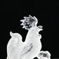 3.22" Zodiac Clearquartz Rooster Sculpture Crystal Healing Hand Carved