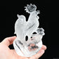 3.22" Zodiac Clearquartz Rooster Sculpture Crystal Healing Hand Carved