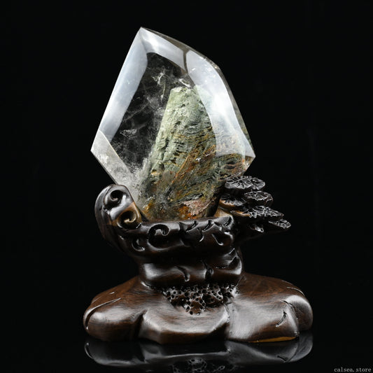 Green Mountain Gardenquartz FreeForm Lodalite Quartz Crystal Healing Hand Carved