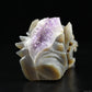 4.88" Vivid Amethyst Druse Wolf Sculpture Hand Carved Crystal Ornaments