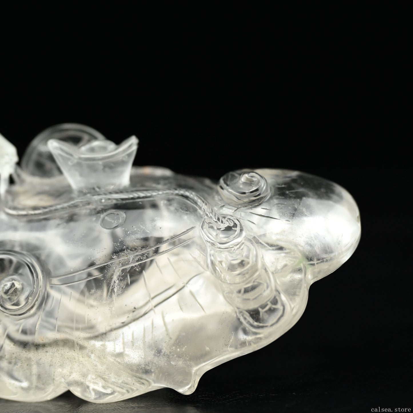 Clearquartz Zodiac RuYi Rat Sculpture Crystal Ornaments Hand Carved