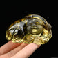 2.9'' Brazil Citrine ShanCai God  Sculpture Crystal Healing Hand Carved Ornaments