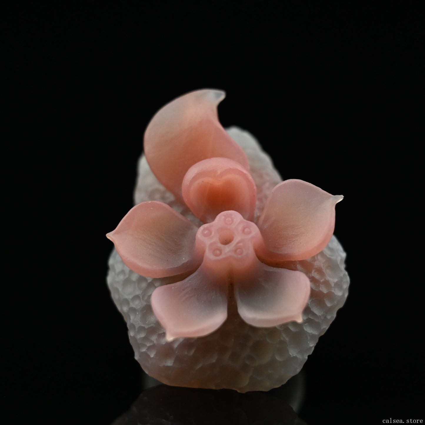 Agate Lotus Flower Sculpture Crystal Healing Hand Carved Ornaments